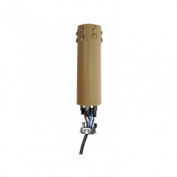 Bougie équipée E14 TIBELEC, plastique, beige 60 W de marque Centrale Brico, référence: B6379300