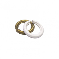 Lot de 2 bagues abat-jour B22 / E14 TIBELEC, plastique, or et blanc de marque Centrale Brico, référence: B6380100