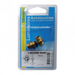 Lot de 2 raccords TIBELEC, laiton, or de marque Centrale Brico, référence: B6380200