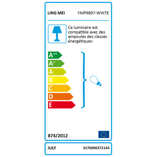 Monture, design E27 July plastique blanc - Centrale Brico