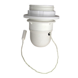 Douille 1/2 fil et baguette E27 TIBELEC, plastique, blanc 60 W de marque Centrale Brico, référence: B6383900