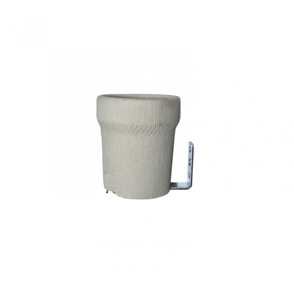 Douille porcelaine E27 TIBELEC, grès cérame, blanc 100 W