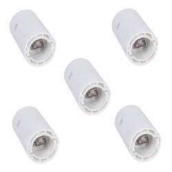 Lot de 5 douilles électriques automatique B22 polyamide, blanc de marque Centrale Brico, référence: B6386900