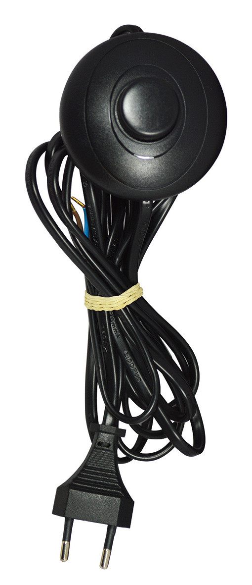 Cordon et interrupteur TIBELEC, plastique, noir 500 W