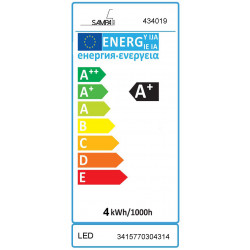 Ampoule décorative led ambré tube E27 560 Lm 45 W blanc très chaud, SAMPA HELI - Centrale Brico