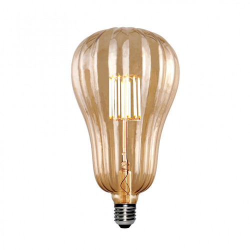 Ampoule décorative led ambré cendrillon E27 360Lm  35W blanc chaud SAMPA HELIOS - Centrale Brico
