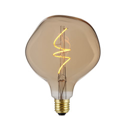 Ampoule décorative led ambré déformé E27 9.5cm 270Lm  35W blanc chaud SAMPA de marque Centrale Brico, référence: B6391800