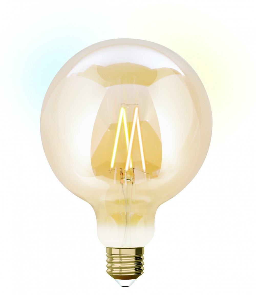 Ampoule led à filament ambré Globe 125 mm E27 806Lm 60W blancs variables, JEDI
