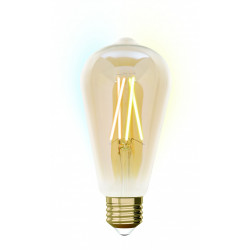 Ampoule Led intelligente edison ambre E27 806LM variation blanc+intensité, IDUAL de marque Centrale Brico, référence: B6392700