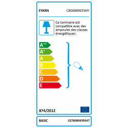 Plafonnier 3 spots, fer blanc Basic - Centrale Brico