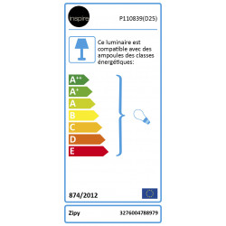 Suspension, e27 style industriel Zipy aluminium chromé 1 x 60 W - Centrale Brico