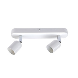 Rampe 2 spots, fer blanc Basic de marque Centrale Brico, référence: B6396600