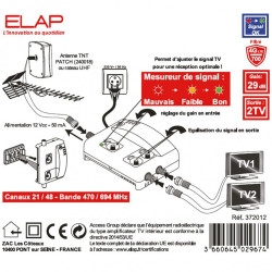 Amplificateur intérieur terrestre 2 sorties 29DB ELAP - Centrale Brico