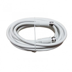 Câble satellite fiche F, Mâle/Mâle, blanc, 4m ELAP - Centrale Brico
