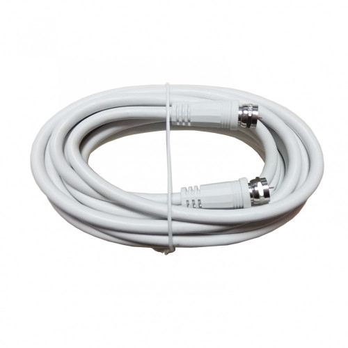 Câble satellite fiche F, Mâle/Mâle, blanc, 4m ELAP - Centrale Brico