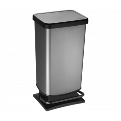 Poubelle de cuisine 40 l à pédale plastique gris de marque ROTHO, référence: B6409000