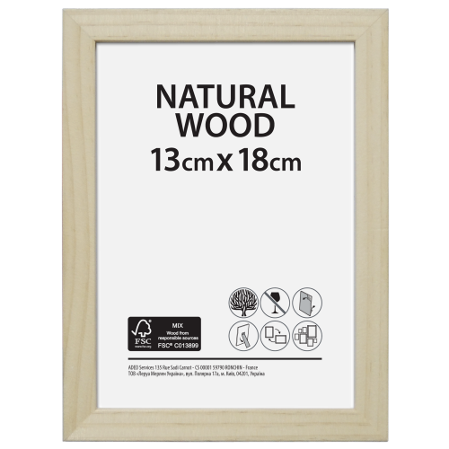 Cadre Brut, l.13 x H.18 cm, bois naturel - Centrale Brico
