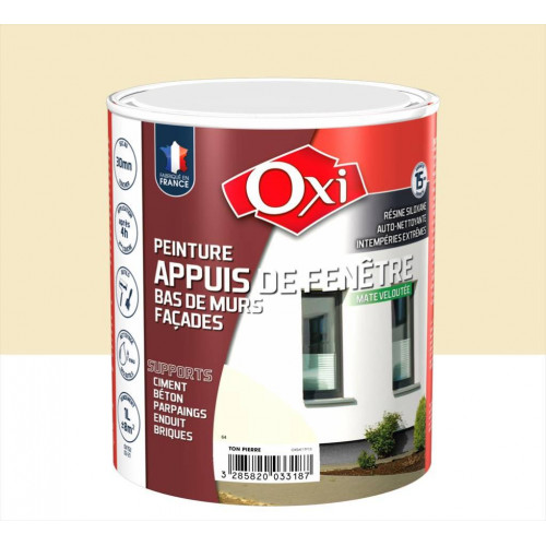 Peinture appui de fenêtre Mate velouté OXI, ton pierre, 1l - OXI