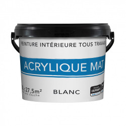 Peinture mur et plafond blanc mat, 3 l de marque Centrale Brico, référence: B6414900