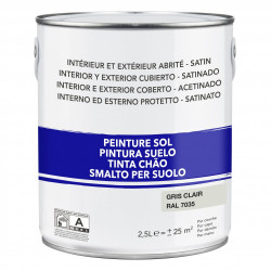 Peinture sol extérieur / intérieur gris clair satiné 2.5 l de marque Centrale Brico, référence: B6415600