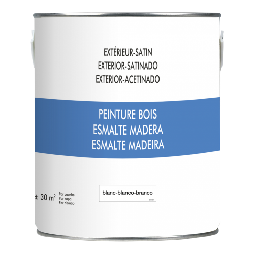 Peinture bois extérieur, blanc satiné 2.5 l - Centrale Brico