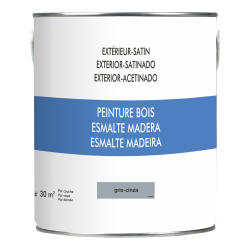 Peinture bois extérieur, gris satiné 2.5 l de marque Centrale Brico, référence: B6416600