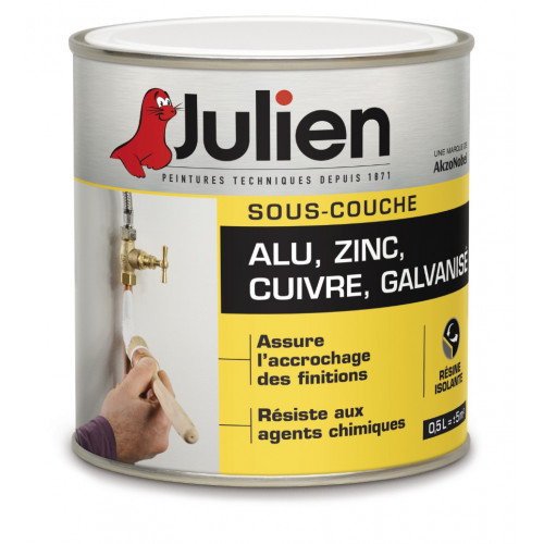 Sous-couche aluminium, zinc, cuivre, galvanisé JULIEN, 0.5 l - Julien