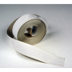 Galon, vinyle expansé adhésive Vague, l.3.5 cm x L.10 m, blanc de marque Centrale Brico, référence: B6424600