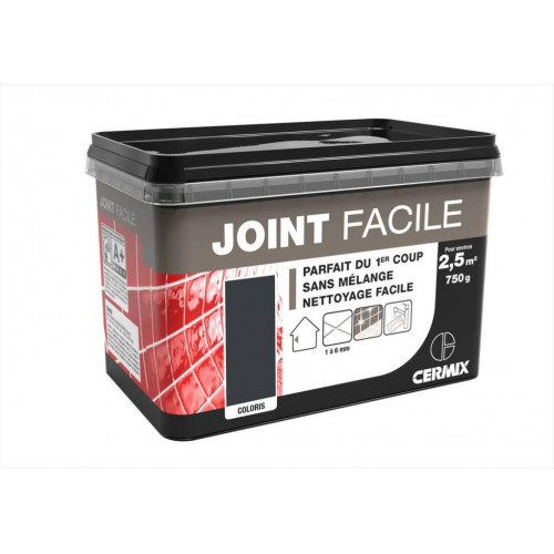 Joint pâte carrelage CERMIX gris 0.75 kg, 2.5 m² Joint facile gris fonce 2.5m² - Centrale Brico