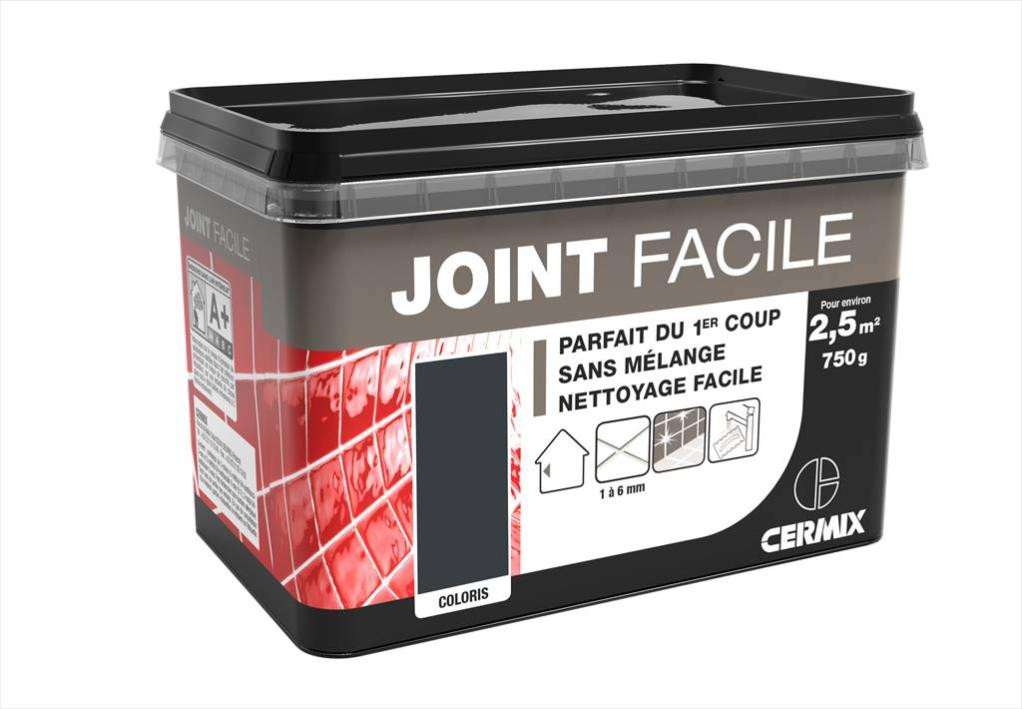 Joint pâte carrelage CERMIX gris 0.75 kg, 2.5 m² Joint facile gris fonce 2.5m²