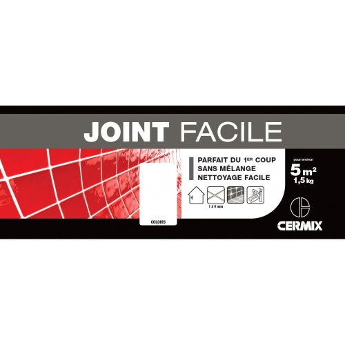 Joint pâte carrelage CERMIX gris foncé 1.5 kg, 5 m² Joint facile gris fonce 5m² - Centrale Brico