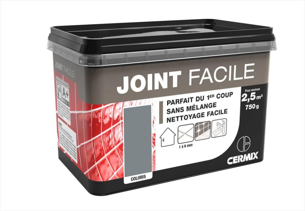 Joint pâte carrelage CERMIX gris moyen 0.75 kg, 2.5 m² Joint facile gris moyen 2