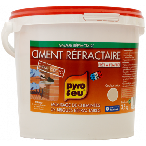 Ciment réfractaire, PYROFEU, 3.5 kg - PYROFEU