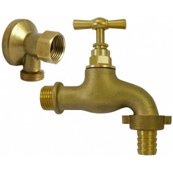 Applique et robinet d'arrosage, mâle / femelle 15 x 21 mm 15 x 21 mm de marque Centrale Brico, référence: B6448100