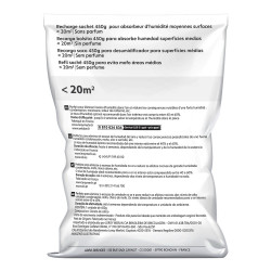 Recharge sac pour absorbeur d'humidité 20 m² 450g de marque Centrale Brico, référence: B6452700