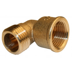 Raccord coudé laiton à visser laiton F 26 x 34 pour tube en cuivre de marque Centrale Brico, référence: B6455100