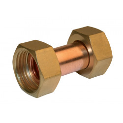 Raccord droit 2 écrous prisonniers à visser F20x27 - 20x27 pour tube cuivre de marque Centrale Brico, référence: B6455600