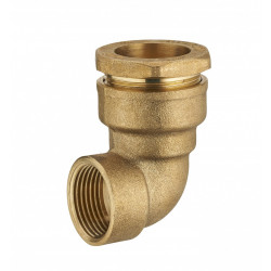 Coude F 3/4 à compression laiton D.25 pour tube en polyéthylène de marque QUICK PLOMBERIE, référence: B6458200