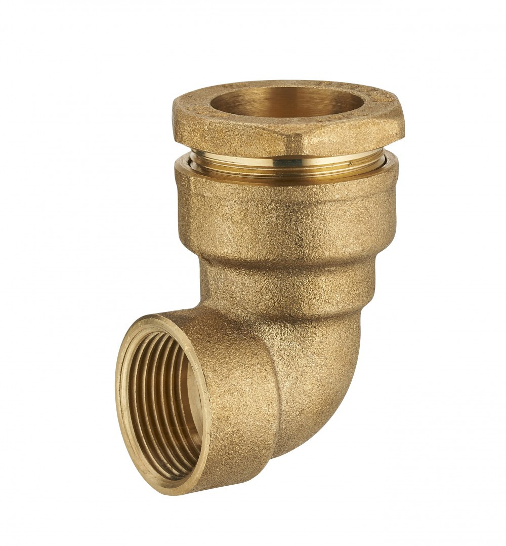 Coude F1 à compression laiton D.32 pour tube en polyéthylène - vue 2