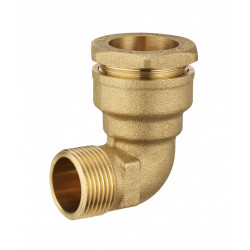 Coude M à compression laiton D.20 pour tube en polyéthylène de marque QUICK PLOMBERIE, référence: B6458500