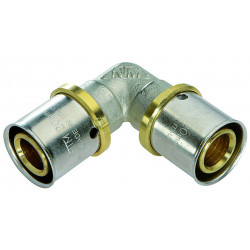 Raccord coudé 90° à sertir laiton D.16 pour tube en multicouche de marque Centrale Brico, référence: B6467300