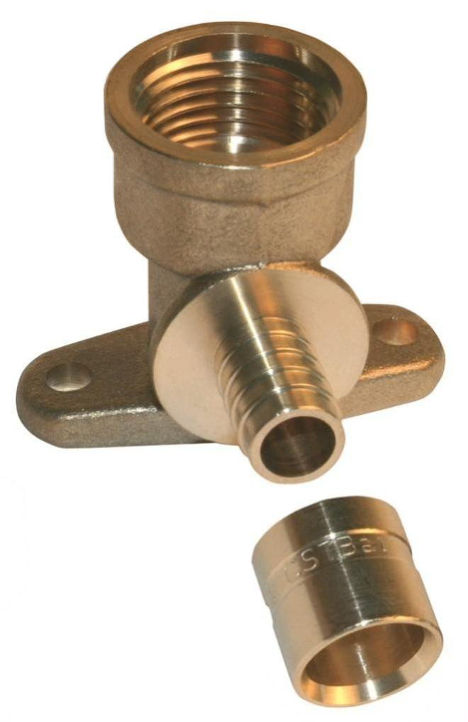 QUICK PLOMBERIE Raccord coudé applique à glissement laiton F 15 x 21 pour tube en per - vue 2