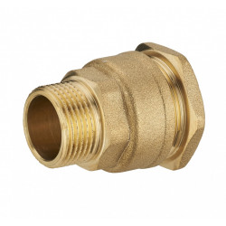 Raccord M à compression laiton D.25 pour tube en polyéthylène de marque Centrale Brico, référence: B6471000