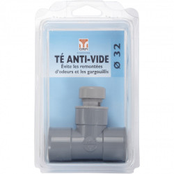 Té antivide en pvc à coller, femelle / femelle, D.32 de marque Centrale Brico, référence: B6478500