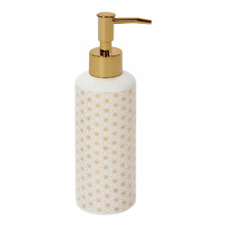 Distributeur de savon céramique Boheme doré, blanc et doré de marque Centrale Brico, référence: B6483800