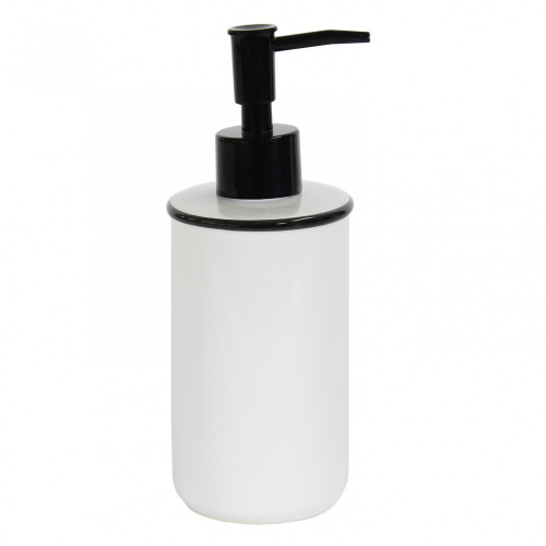 Distributeur de savon céramique Marcel, noir et blanc - Centrale Brico