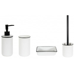 Distributeur de savon céramique Marcel, noir et blanc - Centrale Brico