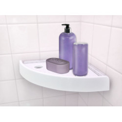 Etagère de bain / douche d'angle bouton poussoir, blanche, Snap up shelf - Centrale Brico