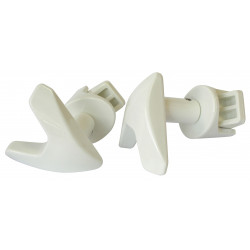 Lot de 2 patères "V" blanches pour sèche-serviettes à tubes ronds de marque SOMATHERM FOR YOU, référence: B6486700