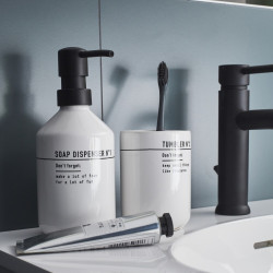 Distributeur de savon céramique Garret, blanc/noir - Centrale Brico